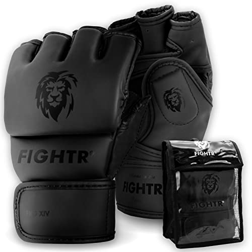 Guantes de MMA FIGHTR®   para una Estabilidad Ideal y Potencia de golpeo | Guantes de Grappling para MMA, Saco de Arena, Sparring y Entrenamiento | Incluye Bolsa de Transporte