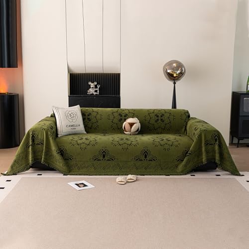 STACYPIK Vintage Jacquard Couch Cover for Dogs, Aesthetic Floral Sofa Cover