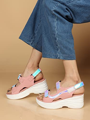 Image of ArranQue Wedge Sandals for Women & Girls, Light Weight Floaters Casual and Stylish Sandal