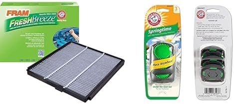 FRAM Fresh Breeze Cabin Air Filter for Car, Easy Install for Selected Honda Vehicles (CF8813A) with Pack of 4 Arm and Hammer Car Air Freshener Under the Seat 3pk, Springtime (AH8500CSPT)