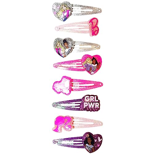 LUV HER Barbie Hair Clips for Girls Snap Clips 8 Pack Multi Color Ages 3+