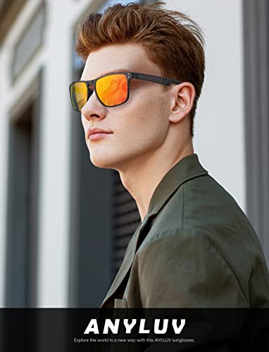 Image of ANYLUV Polarized Sunglasses for Men Rectangular Classic Al-Mg Metal Frame Sun Glasses Mens Sunglasses with UV Protection