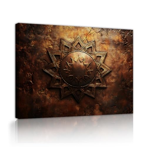 Peinture murale sur toile vintage sunburst décoration intérieure salon 45x60cm