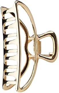 Kitsch Hair Clips, Metal Hair Claw Clips, Hair Accessories for Women, Large Hair Clip, Hair Clutch, 3 Inches Wide (Open Shape Claw Clip, Gold)