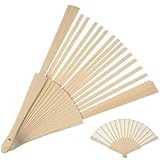 FELTECHELECTR Marco para Abanico Plegable de Madera Natural sin Terminar, 23 Cm 16 Varillas, Aro Portátil para Ventilador Diy, Adecuado para Manualidades y Decoración Personalizada