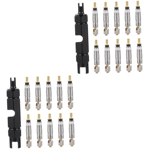 ABOOFAN Bike Tire Core Remover Tool Kit Includes Replacement Cores Easy Install Design for Essential for Air Leak Repair Compact Black