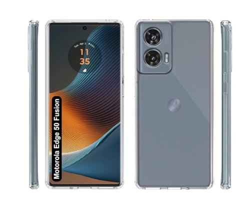 Image of COVERBLACK Soft Rubber Back Cover Compatible Model for Moto Edge 50 Fusion - Transparent