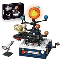 Technik Sonnensystem Modell Bauspielzeug mit Licht – 775 Teile Drehbares Sonnensystem Modell, 8 Planeten und Rakete, Klemmbausteine Geschenke für 6 7 8 10 12+ Jahre Kinder Jungen Mädchen Erwachsene