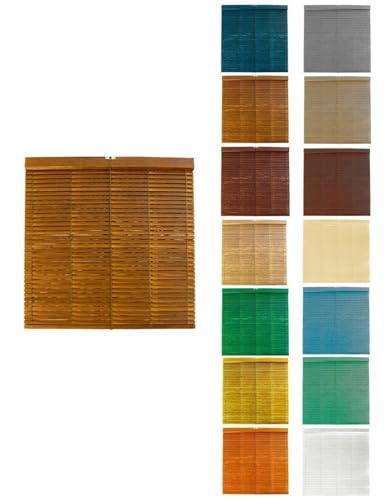 JARDIN202 - Persiana de Madera Alicantina con Polea Metálica - Estor Enrollable para Ventanas, Puertas, Salón | 30 x 40 cm (Avellana (Barnizada))