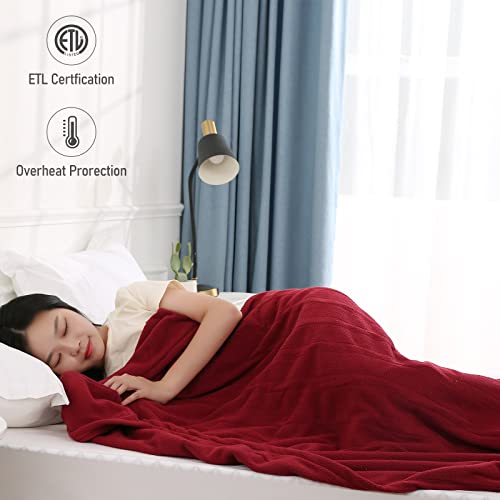 Electric Heated Blanket 62'' X 84'' Overheating Protection, Fast Heating With 4 Heating Levels & 10 Hours Auto-Off, Machine Washable #TOP3
