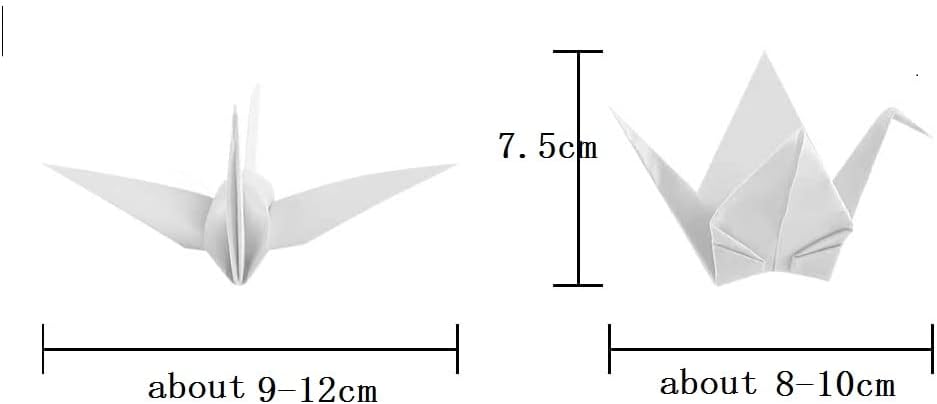 100PCS 5.9" White Premade Origami Paper Cranes Folded Handmade DIY Birds Garlands for Wedding Party Favor Birthday Baby Shower Supplies Peace Doves Happiness Good Luck (5.9")