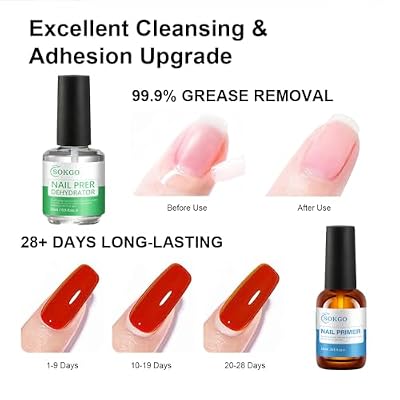 Sokgo Nail Dehydrator and Primer, Nail Supplies for Acrylic and UV Gels (Blue*Green, Large)