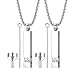 Adramata Collier Acier Inoxydable Collier Noir Argent