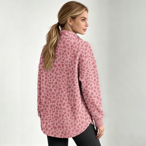 Gumipy Quarter Zip Pullover Women Leopard Print Casual Pullover Sweatshirt - image 6