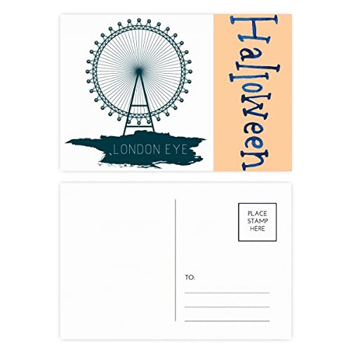 Cartes postales Halloween London Eye lot de 20 papeterie voyage Angleterre UK