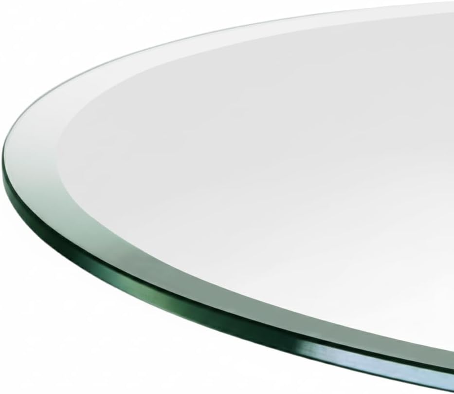 13" Inch Round Glass Table top - 1/2" Thick - Beveled Edge