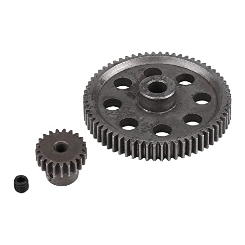 Combo Gears Remote Control Car Diff.Main Gear Motor Pinion Gear Set for HSP 1/10 RC Truck (1:10 HSP Big Bike 11184 Metal Large Gear and Motor)
