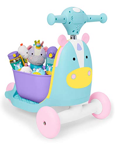 Skip Hop Kids 3-in-1 Baby Activity Push Walker & Ride On Scooter Toy, Unicorn - image 6
