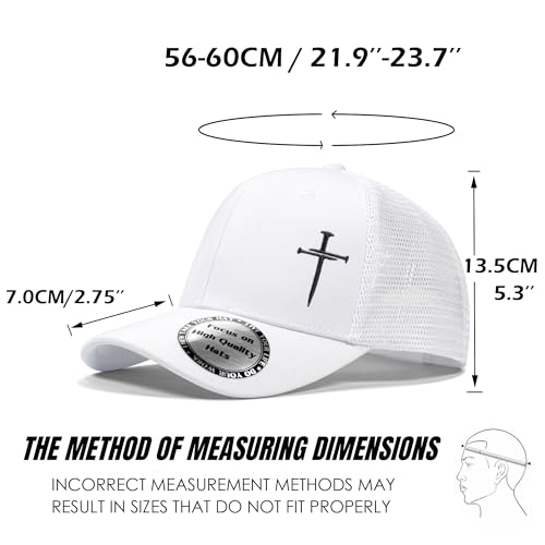 Image of Christian Hats for Men Women,Jesus 3 Nail Cross Hat Christian Religious Gifts for Birthday /Christmas