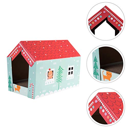 VILLCASE Gato Scratcher Casa Natal Pão de Gengibre Scratcher Papelão Pad Gatinho Gato Reciclar Corru