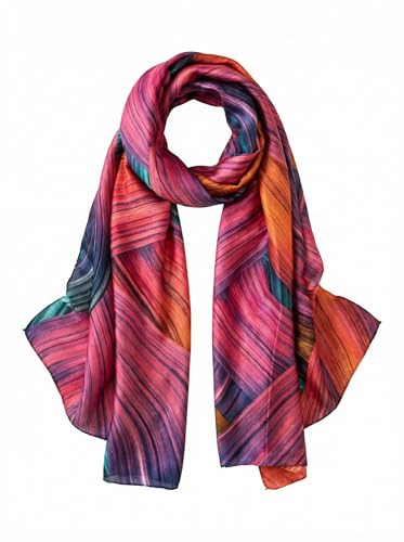 Image of Trillion London Spring Collection | Designer Silk Scarf For Women UK | Lightweight Neck Scarves | Shawl Wraps | Suitable for Daily Life | Smooth & Soft Finish | Gift for Women | Size-180cm x 90cm