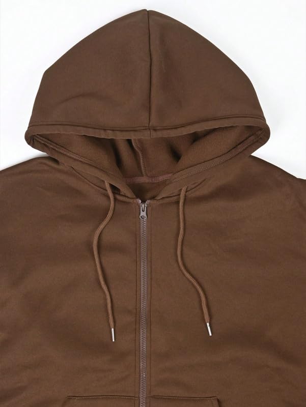Image of Imsa Moda Women's Polycotton Fleece Plain Hooded Neck Full Zipper Winter Jacket Sweatshirts Casual Hoodie with Kangaroo Pocket