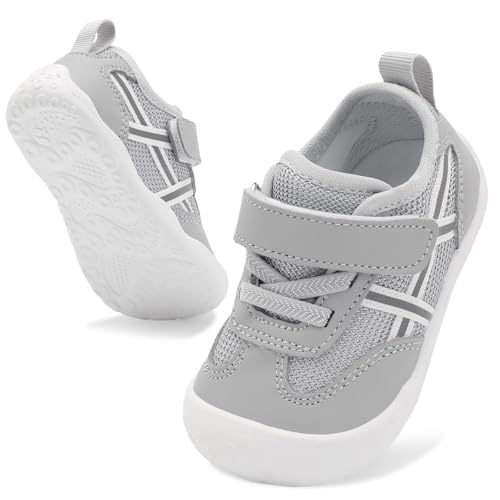 Image of Scurtain Baby Shoes Boy Girl First Walking Shoe Infant Crib Breathable Sneakers Lightweight Barefoot Shoes for Babies