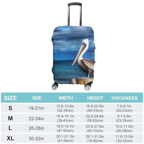 Pelican Bird Suitcase Covers Luggage Protector - Travel Elastic Baggage Case Protective, Washable Anti-scratch Large Suit Case Cover for Suitcases Fits 19-32 Inch Luggages L2