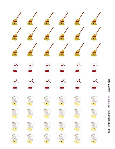 Monthly Planner Stickers Kawaii Cleaning Stickers Planner Labels Compatible with Erin Condren Vertical Life Planner