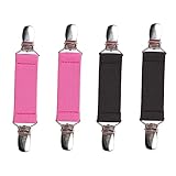 MAGARROW Kids Mitten Clips Elastische Handschuhe Keeper Clip Riemen für Jungen Mädchen (Schwarz +Rosa（4 Stück）)