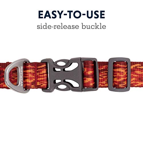 Ruffwear, Flat Out Dog Collar (Formerly Hoopie), Webbing Collar For Walking And Everyday Use, Ember Distortion, 14"-20" #TOP3