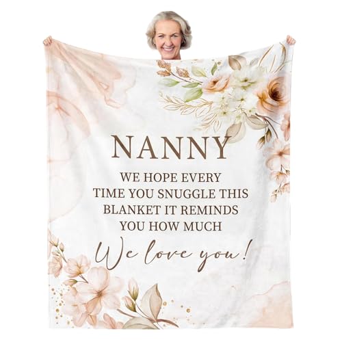 twirush Gifts for Nan Gifts for Nanny 150 * 130cm Flannel Blanket Gifts from Grandchildren Christmas/Birthday Gifts for Nan Nanny Nana Grandma