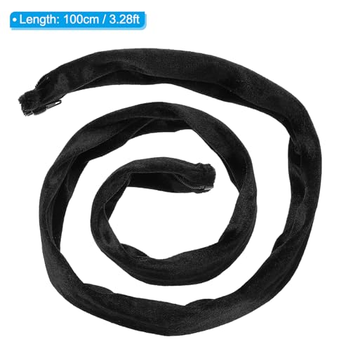 Image of PATIKIL 3.28ft Lamp Chain Cover, Chain Protective Sleeve Washable with Zipper for Chandelier Lighting Wires Swing Light Fixture, Black