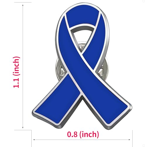 6/12/25/50/100/200 pieces metal Enamel blue ribbon colon cancer awareness pin Brooch lapel pins public charitable fundraising souvenir badge bulk2