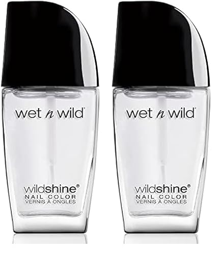 wet n wild Shine Nail Color - Protecteur d'Ongles Transparent (Lot de 2 x 12,3 ml)