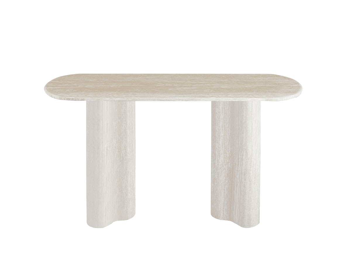 DecoInParis Console en marbre Composite Beige Pieds Forme Organique VANINA