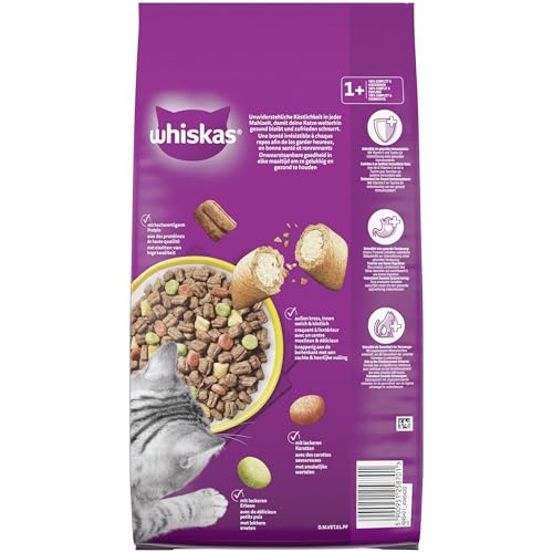 WHISKAS Trockenfutter für ausgewachsene Katzen 3,8kg mit Huhn 3