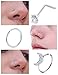 Kridzisw 18G Nose Rings Hoops Studs Piercing Jewelry for Women 18 Gauge Stainless Surgical Steel L Shaped Bend Screw Nose Ring Hoop Nose Rings Stud Nostril Piercing Jewelry Men Silver 2mm CZ Diamond