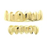 Careland 24K Plated Gold Grillz for Hip Hop Mouse Teeth Grills for New Custom Fit Top & Bottom Grill