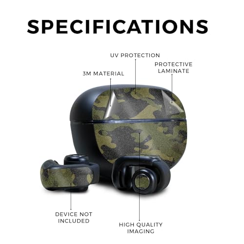 Image of Glossy Glitter Skin Compatible with Bose Ultra Open Earbuds - Green Camouflage - Premium 3M Vinyl Protective Wrap Decal Cover - Easy to Apply | Crafted in The USA by MightySkins