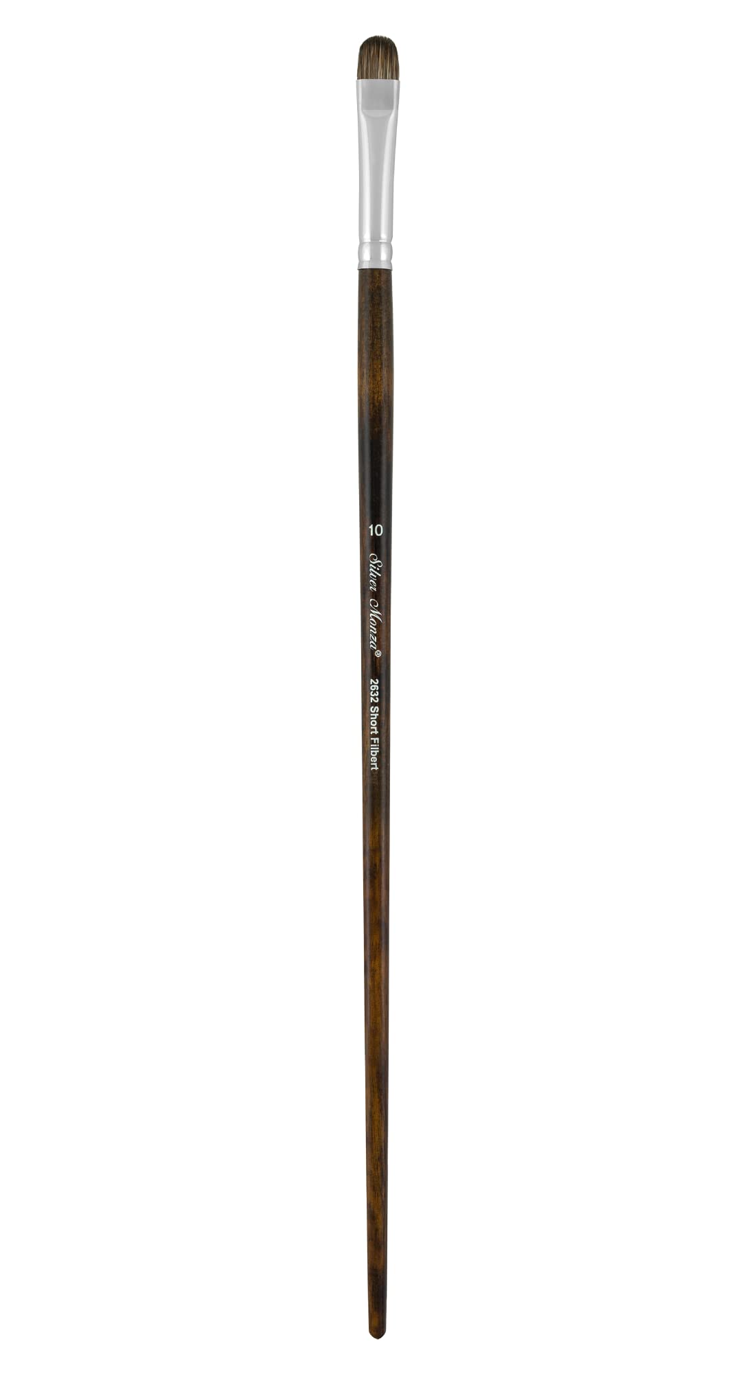 Silver Brush Limited Monza 2632-10 Pennello corto Filbert per pittura a olio, acrilico e per carrozzeria, misura 10, manico lungo