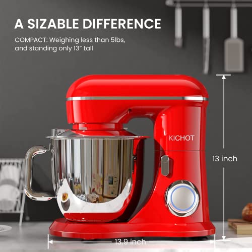 Stand-Mixer-KICHOT-10P-Speed-48-Qt-Household-Stand-Mixers-Tilt-Head-Cake-Mixer-Machine-with-Dough-Hook-Beater-Wire-Whisk-Splash-Guard-Attachments-for-Baking-Cake-Cookie-Kneading-RED