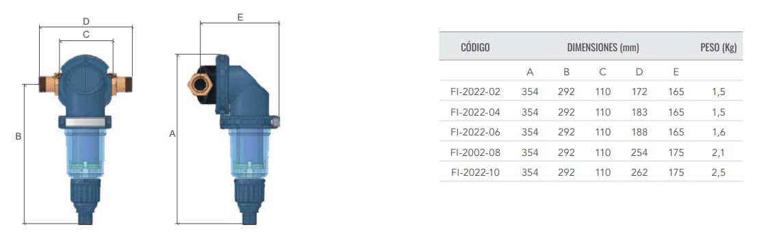 Hidro Water - Filtro Autolimpiante DIDO PLATA 50 Micras con Cartucho Antibacterias – Filtración Agua Potable Doméstica – Combate Legionela – Protección contra Impurezas – 3/4" a 2" (1 1/4")