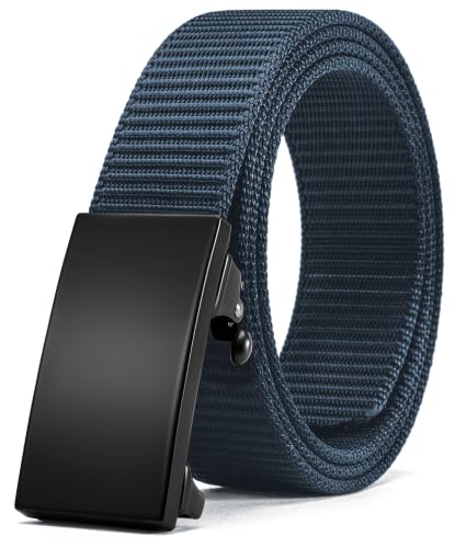 Image of CHAOREN Nylon Ratchet Belts for Men - Adjustable Web Belt - Automatic Slide Buckle for Casual Golf Work