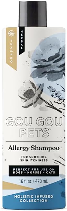 Holistic Natural Derived Allergy Pet Shampoo: Remove Dirt, Clean and Condition Your Pet While Soothing Skin Allergies and Skin Issues - Made in USA - 16 oz
