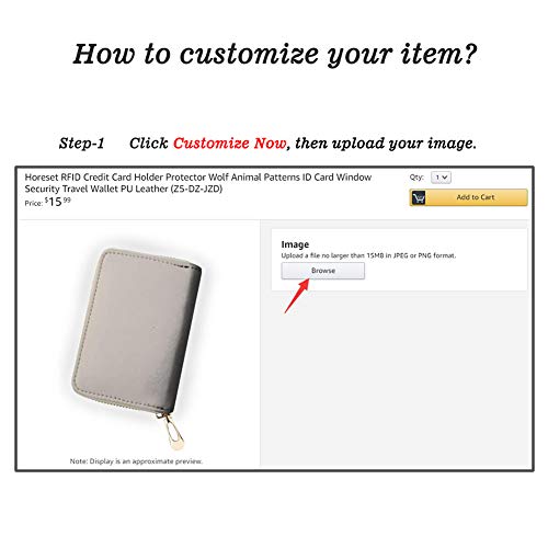 Horeset Customize Woman Card case, PU Leather RFID Credit Card Holder ID Card Travel Wallet3