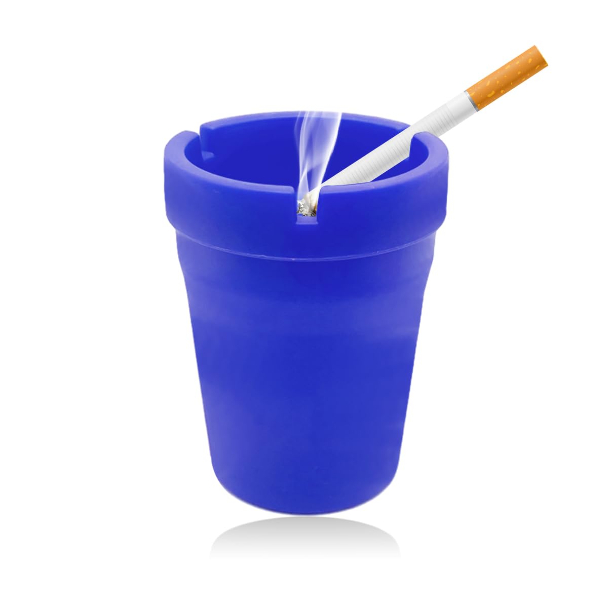Yourkar Car Ashtray, Smokeless Smellproof Self-Extinguishing Auto Ashtray, Portable Mini Vehicle Cigarette Trash Can for Home Office, Universal Car Ashtray Fits Most Cup Holder (Blue)