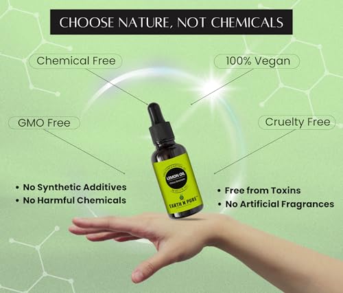 Image of Earth N Pure Lemon Essential Oil for Revitalizing Care for Face, Scalp & Skin | 250 ML
