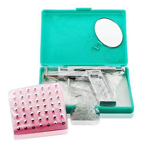 Lumenon Ear Nose Navel Body Piercing Gun with 98 Studs Stainless Steel Metal Pierce Tool Set