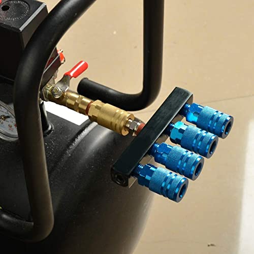 image for TAISHER 3-Way Straight Air Manifold 4 Ports Aluminum Industrial Pneuma